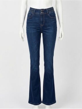 Vervet By Flying Monkey High Rise Flare Jeans Dark Wash Double Button Women’s 28